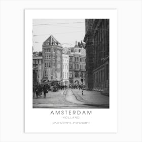 Amsterdam Black And White Coordinates Art Print