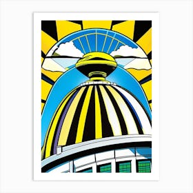 Observatory Dome Bright Comic Space Art Print