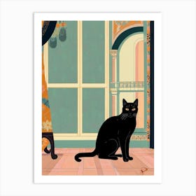 Black Cat In A Room Art Print