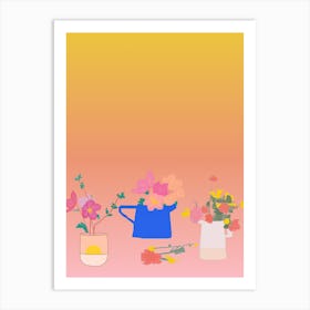 Gradient Flowers conversation Art Print