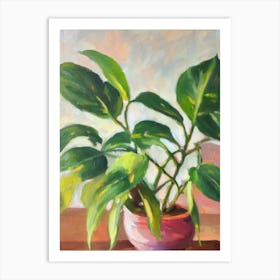 Heartleaf Philodendron 3 Impressionist Painting Art Print