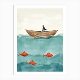 Girl In A Boat Poster