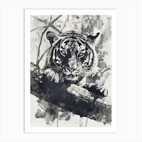 Zoo Austin Texas Black And White Watercolour 2 Art Print
