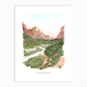 Utah Zion National Park Usa Travel Art Print