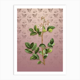 Vintage Andromeda Mariana Botanical on Dusty Pink Pattern n.0918 Art Print