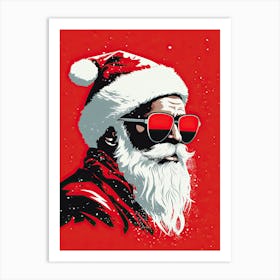 Santa Claus In Sunglasses 1 Art Print