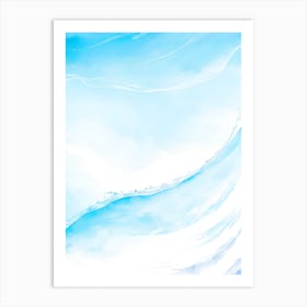 Blue Ocean Wave Watercolor Vertical Composition 6 Art Print