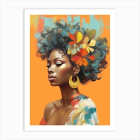 Hair Appreciation Pastel Portrait 1 Art Print