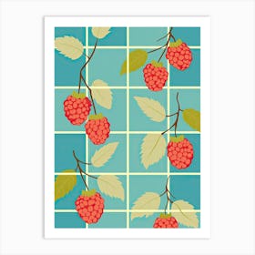 Raspberries Illustration 8 Art Print