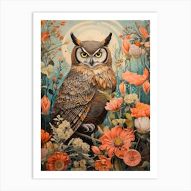 Great Horned Owl 3 Detailed Bird Painting Art Print