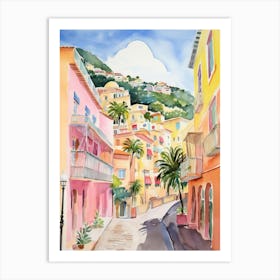 Amalfi, Italy Watercolour Streets 2 Art Print