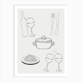 Italian Food Icons Art Print