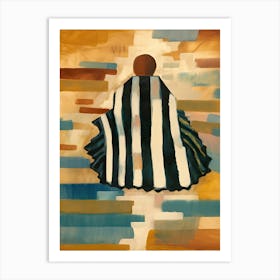 Black And White Dress Woman Painting Abstract 1 Art Print