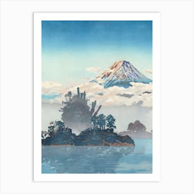 Fuji over the clouds and Moving castle - Ukiyo-e Art Print