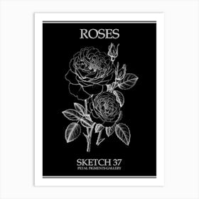 Roses Sketch 37 Poster Inverted Art Print