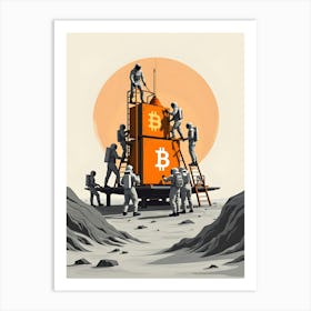 Bitcoin On The Moon 6 Art Print