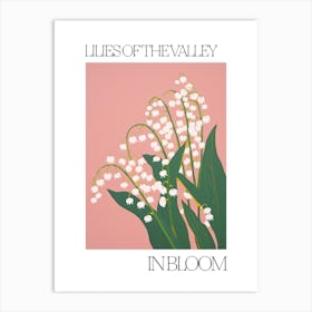 Lilies Of The Valley In Bloom Flowers Bold Illustration 3 Art Print