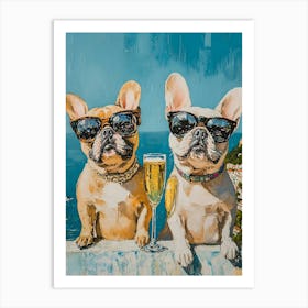 Frenchies Drink 8 Art Print