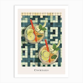Cocktails Tile Poster 3 Art Print