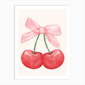 Cherry With Bow Coquette Art Print Art Print