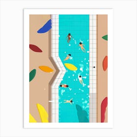Cartoon Swimming Pool Art Print