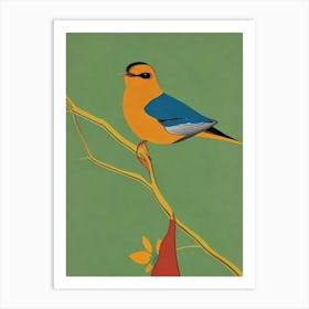 Swallow Midcentury Illustration Bird Art Print