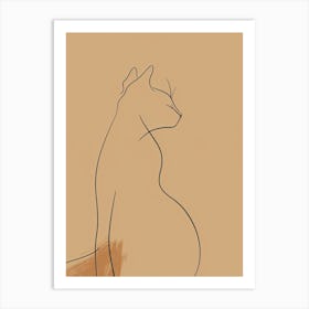 Cat - Boho, Line Art 2 Art Print