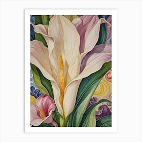 Abstract Rainbow Cala Lily Art Print