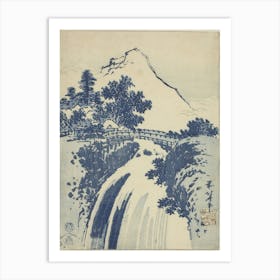 Landscape With Waterfall, Katsushika Hokusai Art Print