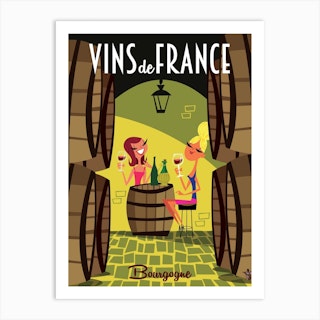Vins De France Bourgogne Poster Art Print