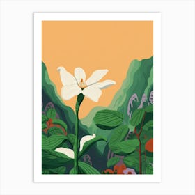 Boho Wildflower Painting White Trillium 1 Art Print