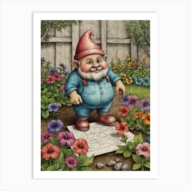 Garden Gnome Art Print