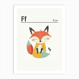 Animals Alphabet Fox 3 Art Print