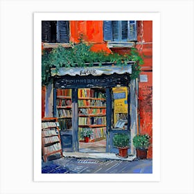 Rome Book Nook Bookshop 1 Art Print