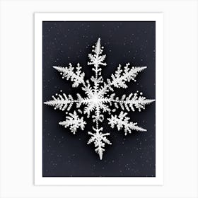 Fernlike Stellar Dendrites, Snowflakes, Marker Art 3 Art Print