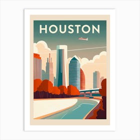 Houston Vintage Travel Poster Art Print