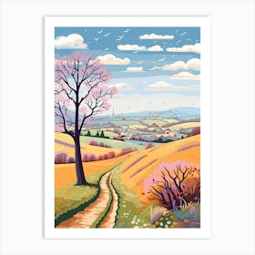 The Cotswold Way England 2 Hike Illustration Art Print