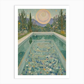 Pool In The Garden Art Print