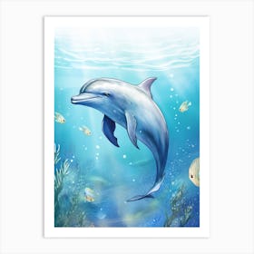 Happy Dolphin In Ocean 6 Art Print