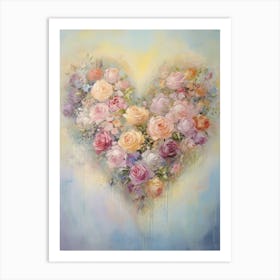 Roses In Heart Formation 1 Art Print