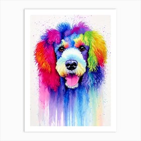 Poodle Rainbow Oil Painting Dog Art Print