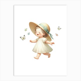 Little Girl In A Hat Art Print