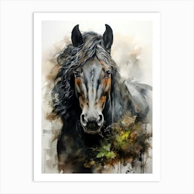 Black Horse Art Print