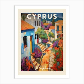 Paphos Cyprus 4 Fauvist Painting Travel Poster Art Print