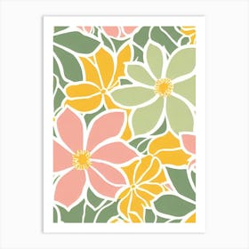 Cypress Pastel Floral 1 Flower Art Print