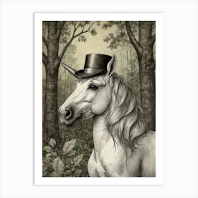 Unicorn In Top Hat Art Print