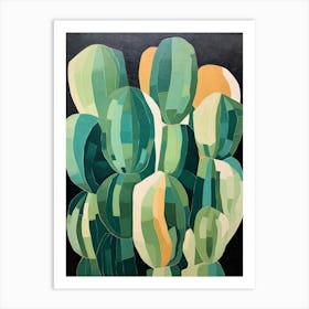 Modern Abstract Cactus Painting Echinocereus Cactus 3 Art Print