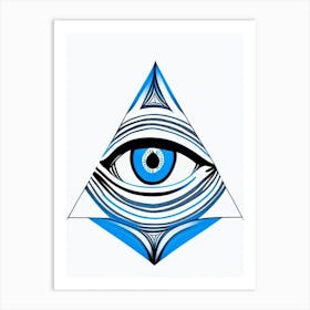 Transcendence, Symbol, Third Eye Black & White Art Print