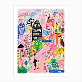 Tokyo, Dreamy Storybook Illustration 1 Art Print