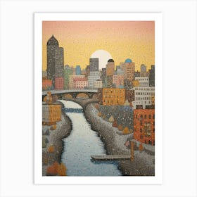 Spokane Washington Pixel Art 11 Art Print